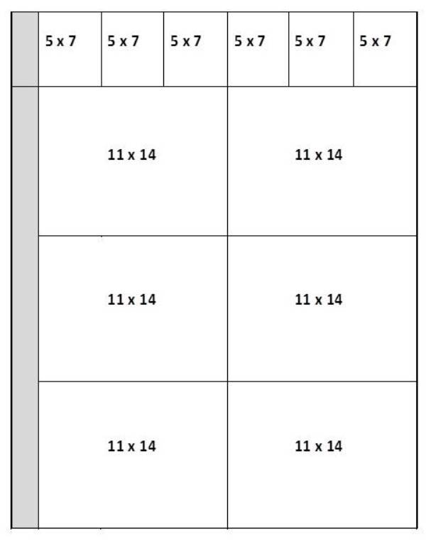 Mat cut sheet for 5 x 7 and 11 x 14 mats