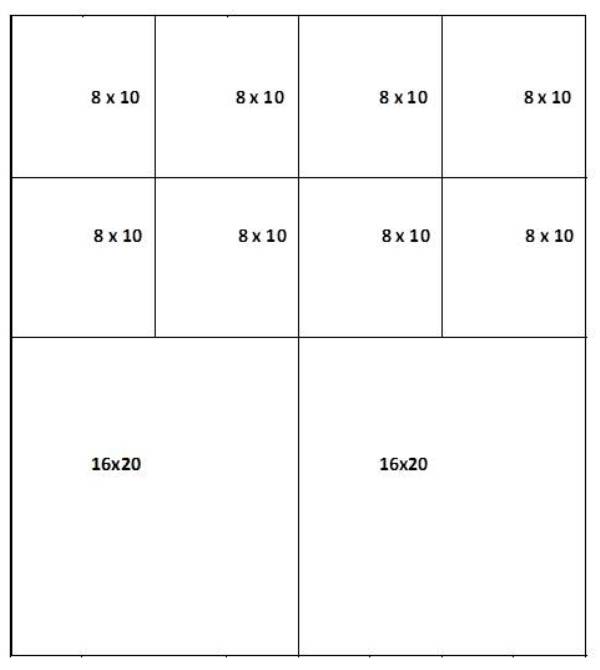 Mat cut sheet for 8 x 10 and 16 x 20 mats